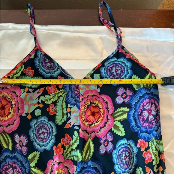 Just Taylor Floral Dress Womens Blue Floral Spaghetti Strap -Hanky Hem- size 6 … - Picture 6 of 10